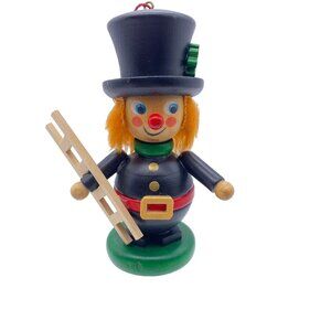 Christian Ulbricht wooden Chimney sweep Christmas tree ornament Germany 4"Holzku